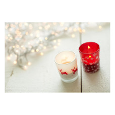 KIRSTEN - Glass candle holder with Christmas decorations