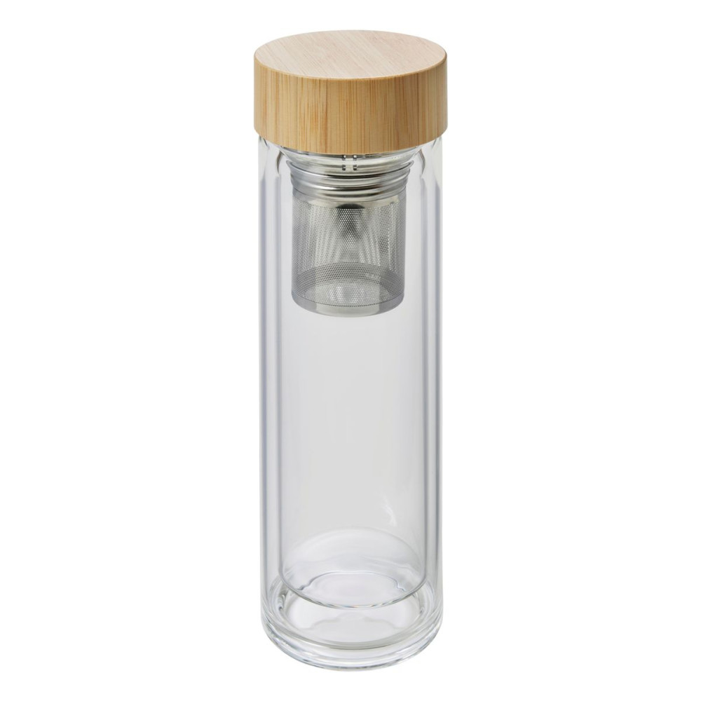 VICENTE - Bamboo and glass double walled bottle