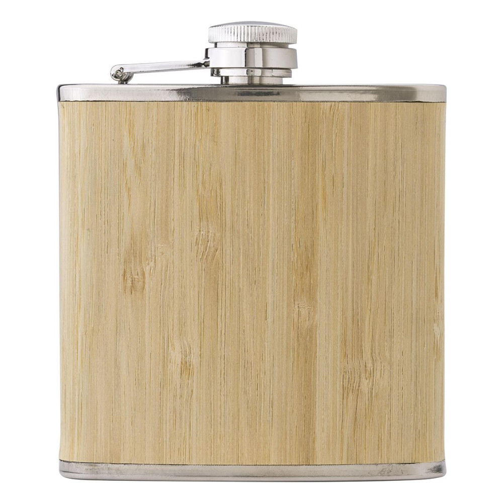 HAYDEN - Stainless steel and bamboo hip flask