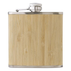 HAYDEN - Stainless steel and bamboo hip flask