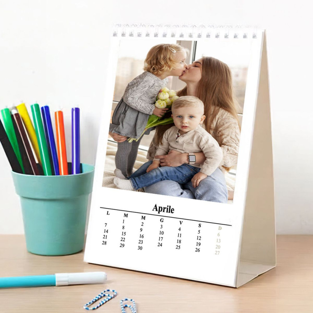LONDON - 8-sheet desk calendar with spiral, 98x200 mm