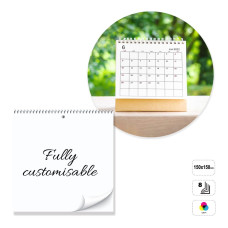 STOCKHOLM - 8-sheet desk calendar with spiral, 150x150 mm