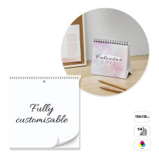 RIGA - 14-sheet desk calendar with spiral, 150x150 mm