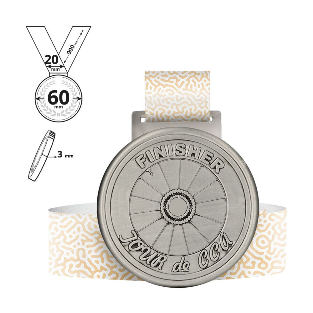 BIKILA - zinc alloy medal 3mm , 60x60 mm