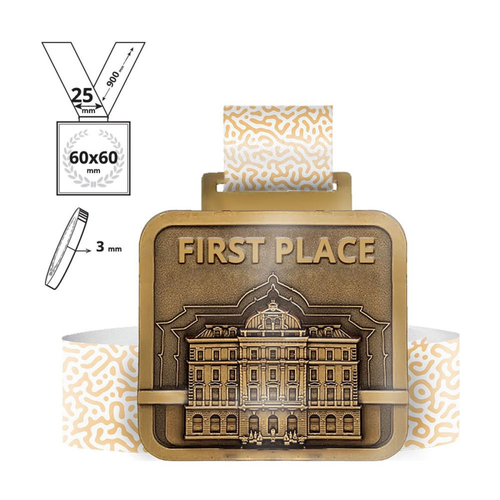 KIPKOSGEI - zinc alloy medal 3mm , 60x60 mm