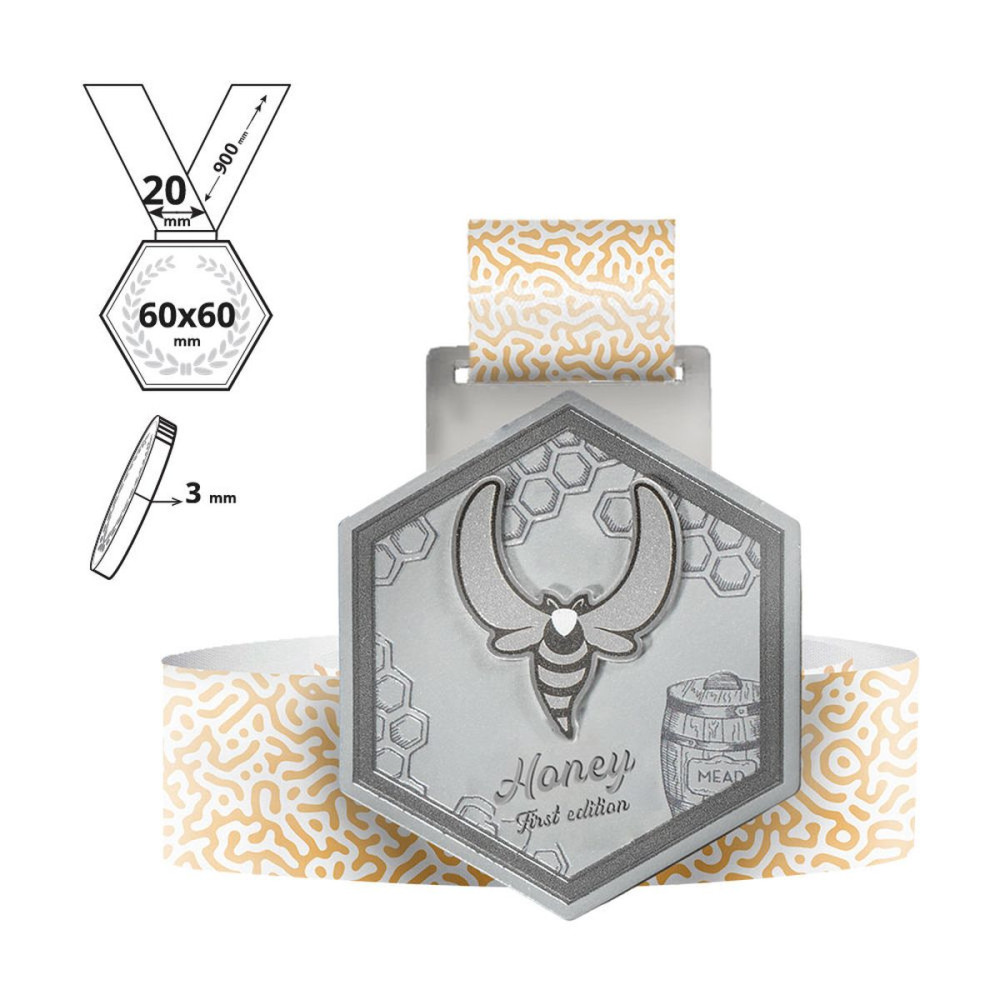 KIPRUTO - zinc alloy medal 3mm, 60x60 mm