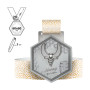 KIPRUTO - zinc alloy medal 3mm, 60x60 mm KIPRUTO - zinc alloy medal 3mm, 60x60 mm