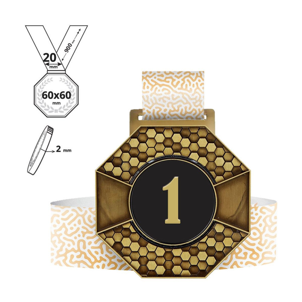LEMMA - zinc alloy medal 2mm, 60x60 mm