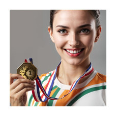 KERONO - zinc alloy medal 3mm, 60x60 mm