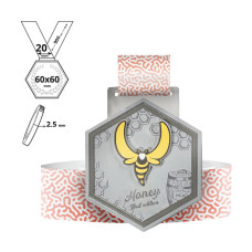 SAPPORO - steel medal 2,5mm, 60x60 mm