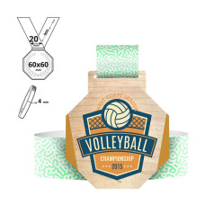 AOMORI - plywood medal 4mm, 60x60 mm