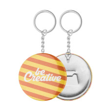KEYBADGE BOTTLE - pin button keyring
