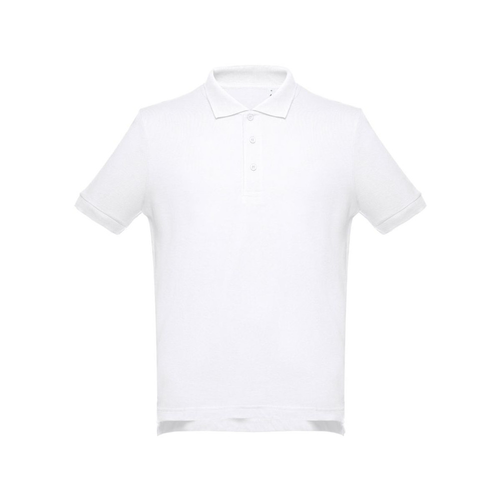 THC ADAM WH - Men's short-sleeved cotton piqué polo shirt. White