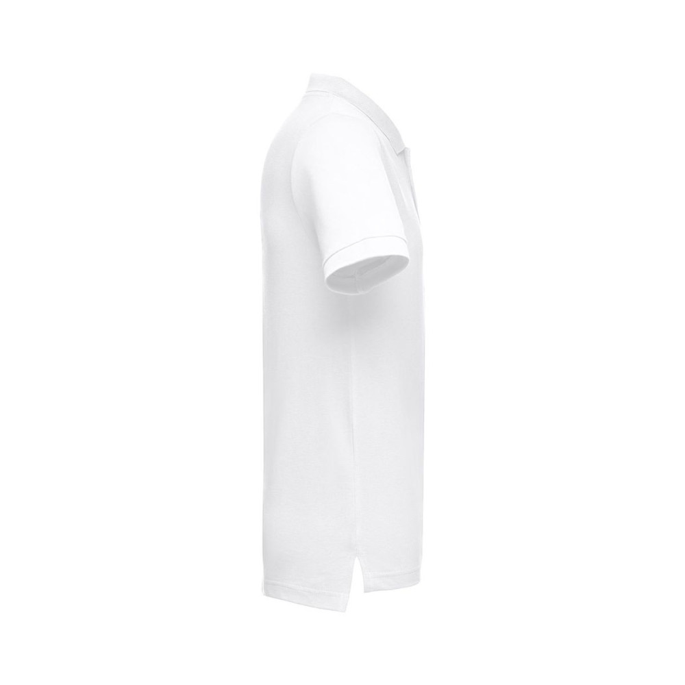 THC ADAM WH - Men's short-sleeved cotton piqué polo shirt. White