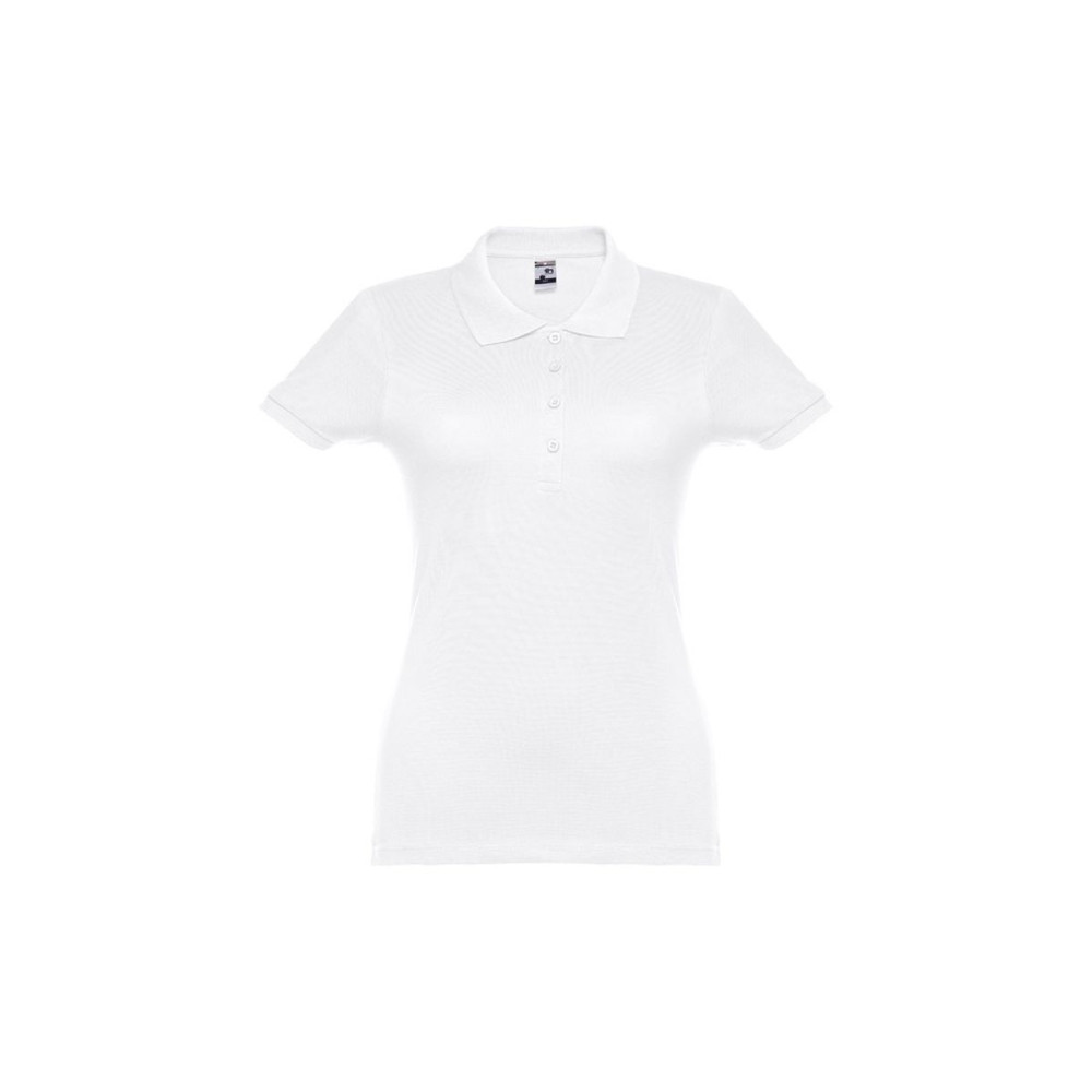 THC EVE WH - Short-sleeved fitted polo for women in 100% cotton
