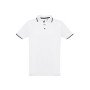THC ROME WH - Men's Polo Shirt with contrast colour trim and buttons. White THC ROME WH - Men's Polo Shirt with contrast colour trim and buttons. White