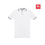 THC ROME WH - Men's Polo Shirt with contrast colour trim and buttons. White THC ROME WH - Men's Polo Shirt with contrast colour trim and buttons. White