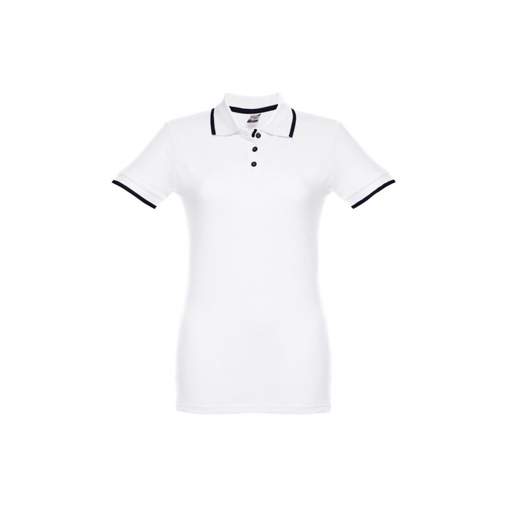THC ROME WOMEN WH - Women's Polo Shirt with contrast colour trim and buttons