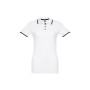 THC ROME WOMEN WH - Women's Polo Shirt with contrast colour trim and buttons THC ROME WOMEN WH - Women's Polo Shirt with contrast colour trim and buttons