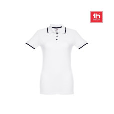 THC ROME WOMEN WH - Women's Polo Shirt with contrast colour trim and buttons