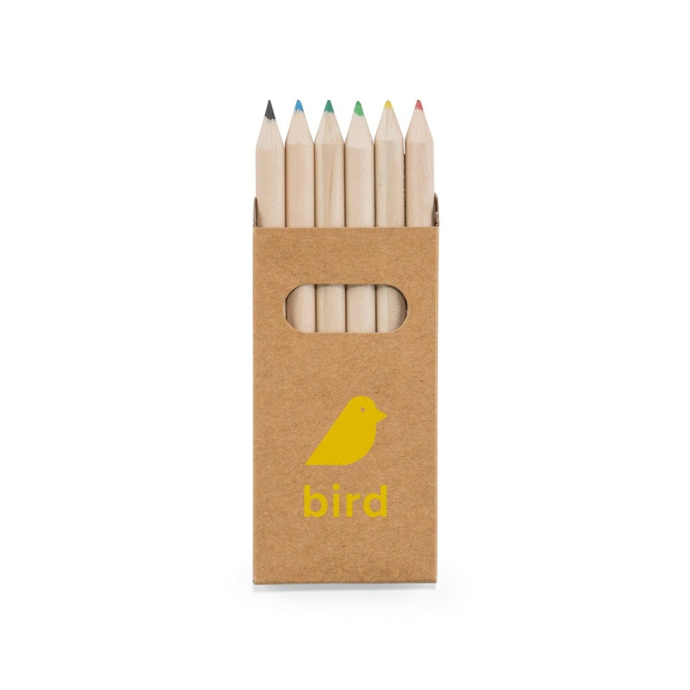 BIRD - Pencil box with 6 coloured pencils