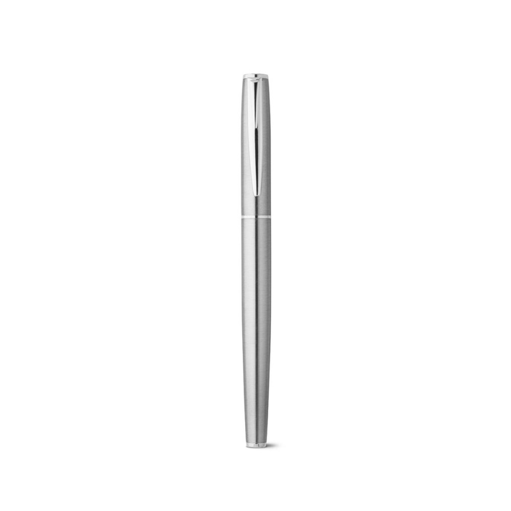 ELLA - Roller and ballpoint pen set with stainless steel body (53% rSS) with clip