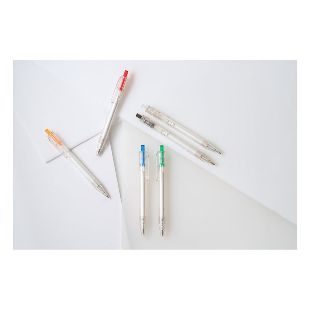 HARLAN - rPET ball pen pen with coloured button