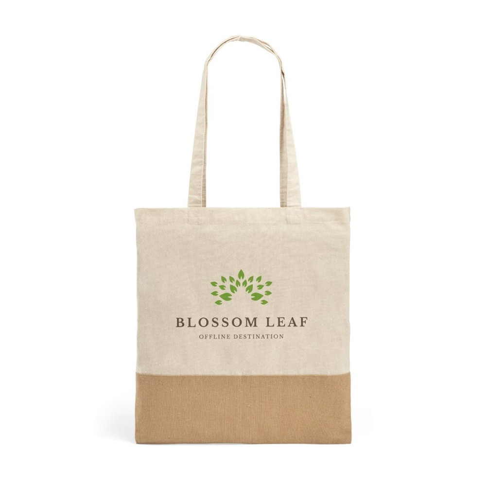 MERCAT - 100% cotton bag (160 g/m²) with imitation jute details