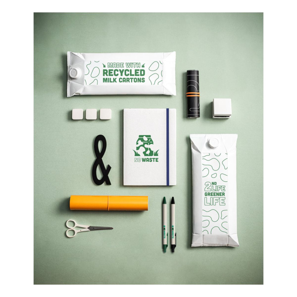 MILKY - A5 notepad made from recycled milk cartons with lined pages