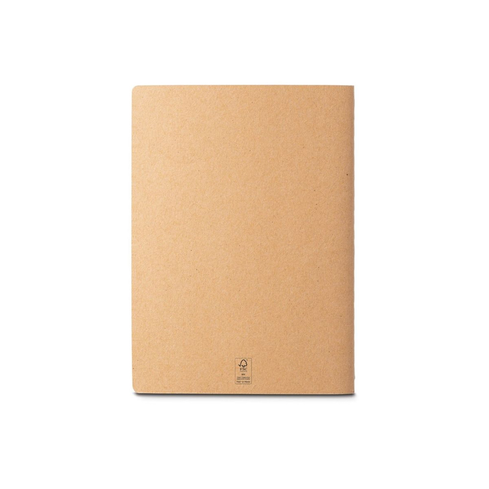 ALCOTT A4 - A4 notepad with Kraft paper cover (250 g/m²) and plain pages
