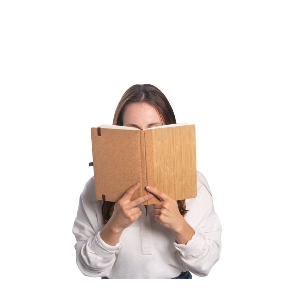 ORWELL - A5 notebook in bamboo and cork sheets with lined sheets