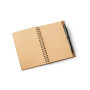 VICENTE - B6 notebook in cork and recycled polyester (100% rPET) with ballpoint pen