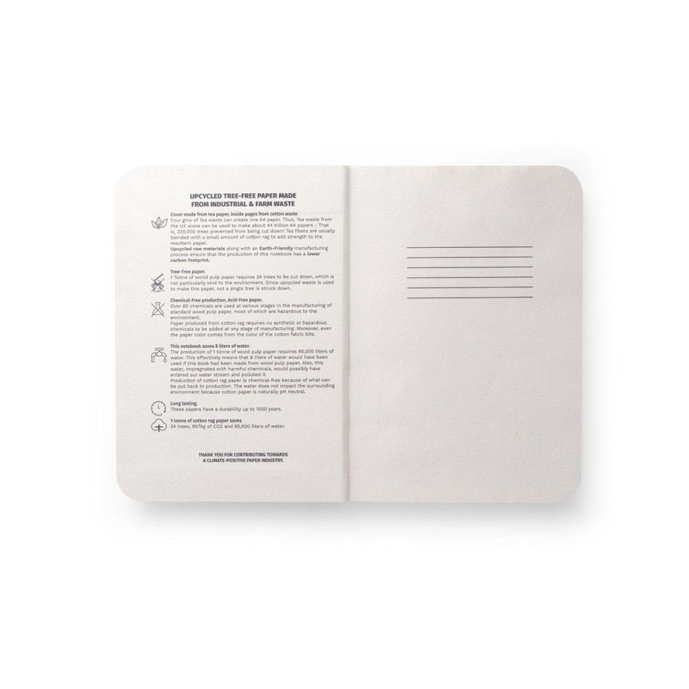 TEAPAD SEMI-RIGID - A5 notepad with semi-rigid cover made from tea leafs waste (65%)
