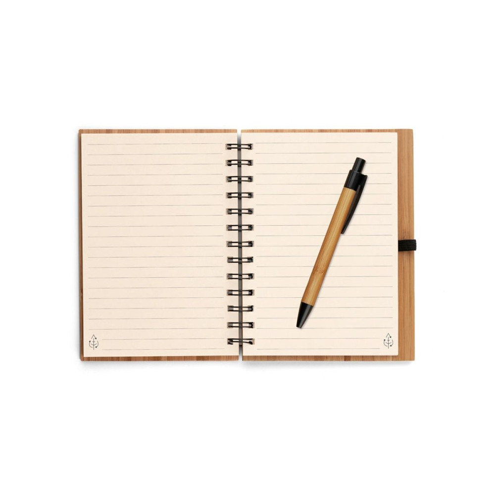 DICKENS A5 - A5 spiral notebook in bamboo with 100% recycled paper