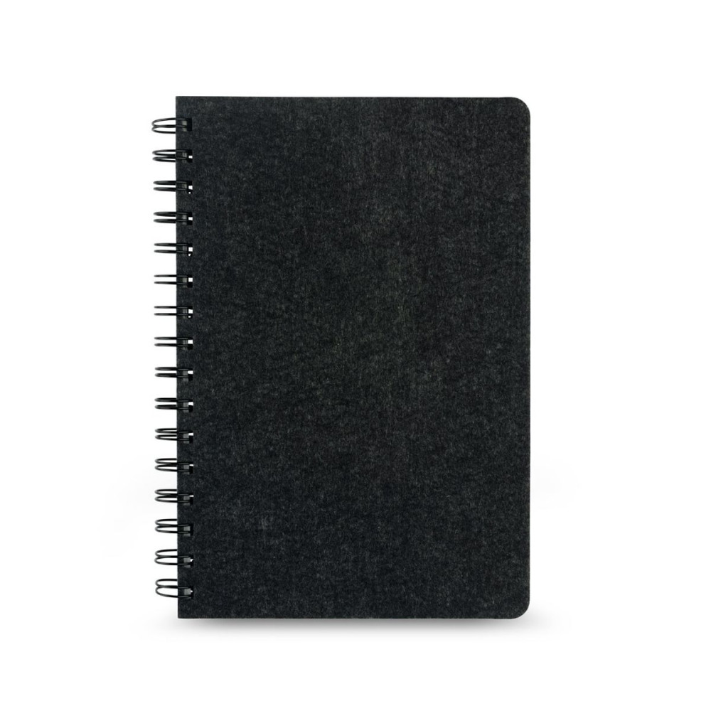 MISHIMA - A5 notebook with semi-hard cover in recycled felt (100% rPET) with rings and lined pages