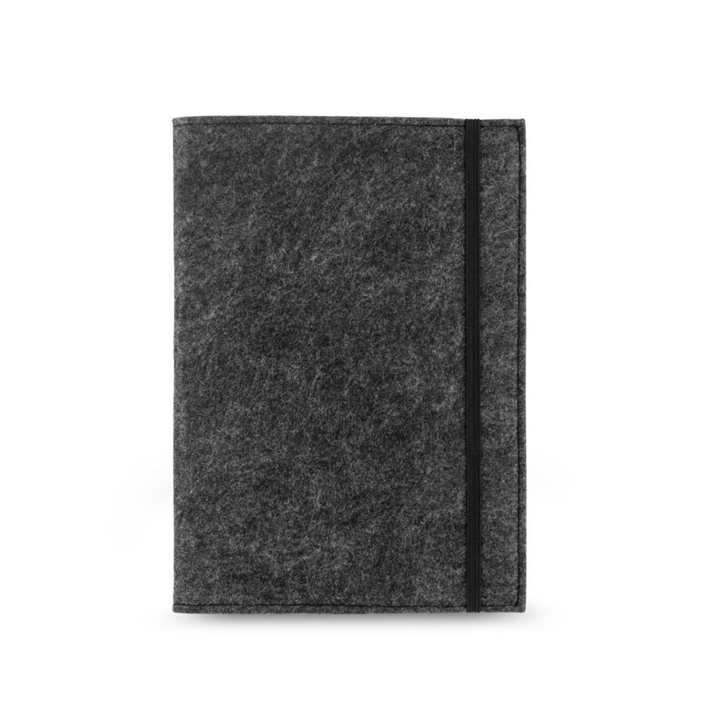 BALDWIN - A5 notepad with recycled felt cover (100% rPET) and lined pages in 100% recycled paper