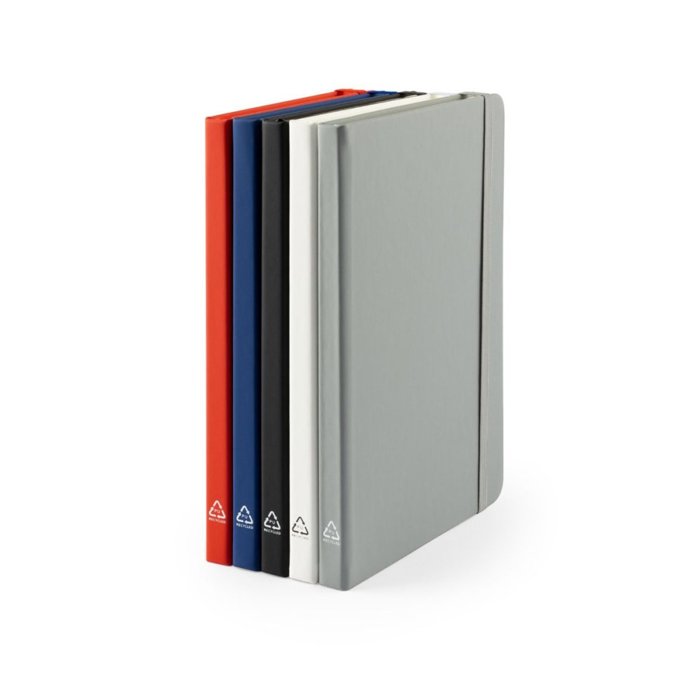CAMPUS - A5 hardcover notebook in PU (35% recycled) with lined pages 100% recycled