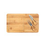 WOODS - Bamboo cheese board with 2 bamboo and stainless steel accessories WOODS - Bamboo cheese board with 2 bamboo and stainless steel accessories