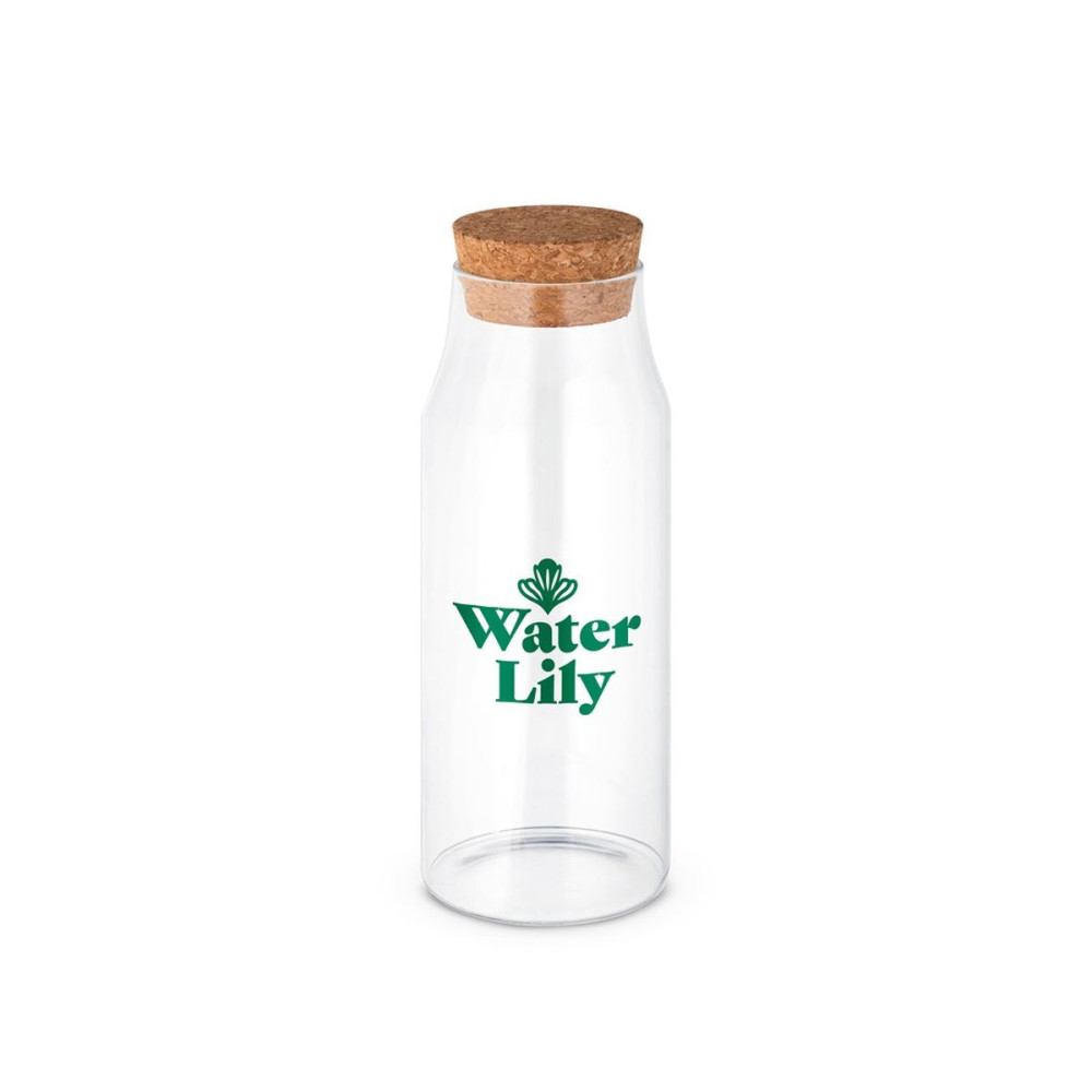 JASMIN 1000 - Borosilicate glass bottle with cork lid 1 litre