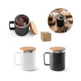 LAUDA - Mug in 90% recycled stainless steel with bamboo lid 420 mL LAUDA - Mug in 90% recycled stainless steel with bamboo lid 420 mL