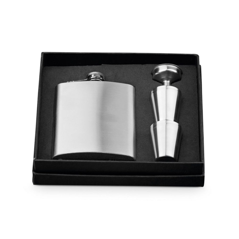 NOVAK - Stainless steel bottle and glasses set 200 mL