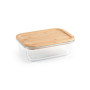 PORTOBELLO - Lunch Box. Hermetic box in borosilicate glass and bamboo lid 1000 mL PORTOBELLO - Lunch Box. Hermetic box in borosilicate glass and bamboo lid 1000 mL