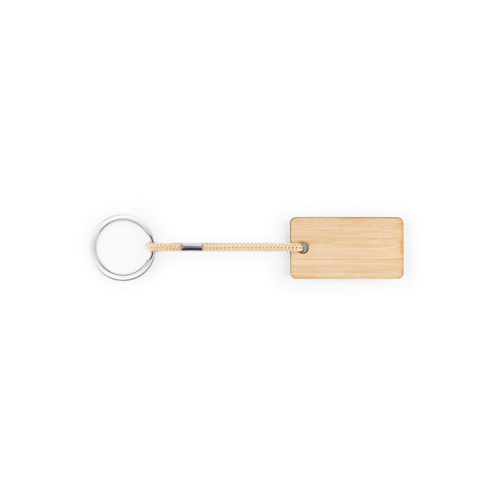 HOPPS - Rectangular bamboo keyring with PET cord
