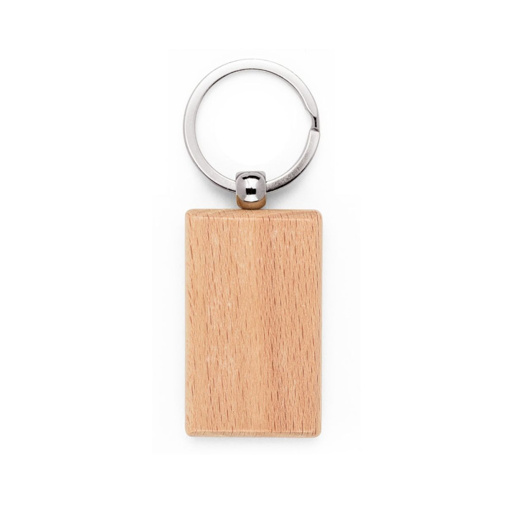 STEWIE - Rectangular keyring in beech wood