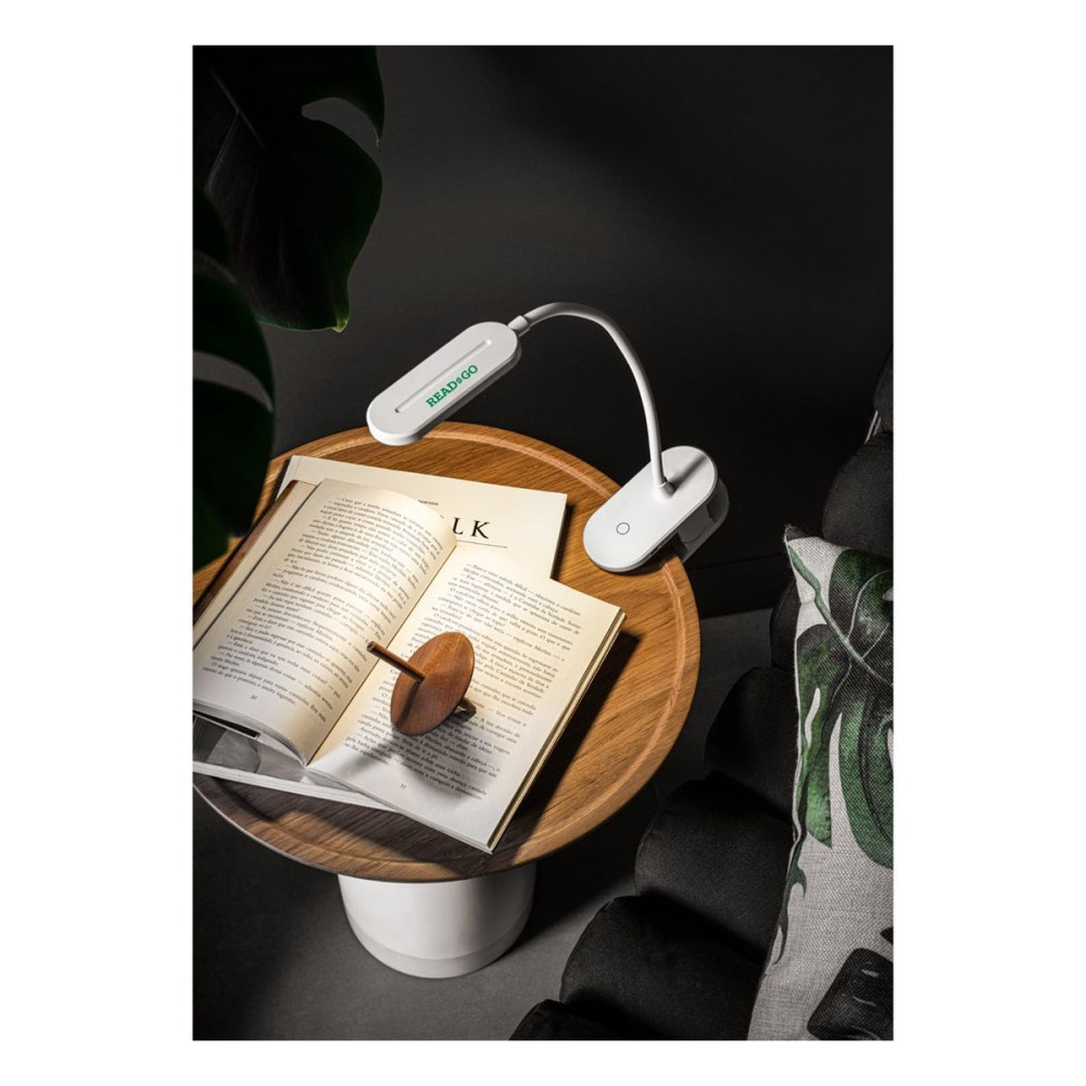 NESBIT II - Portable desk lamp with clip and 30h autonomy at 65% rABS