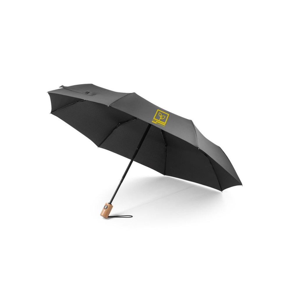 RIVER - Telescopic umbrella in 190T recycled polyester (100% rPET) pongee with automatic opening and closing