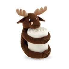 MOOSE - Plush reindeer with polar fleece blanket (180 g/m²)